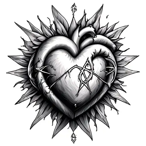 heartagram tattoo design idea