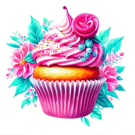 Cupcake caracter very stylish tattoo design idea