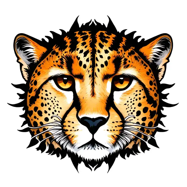 cheetah full co;or tattoo design idea