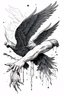 Icarus falling forearm tattoo design idea