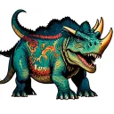 roaring triceratops tattoo design idea