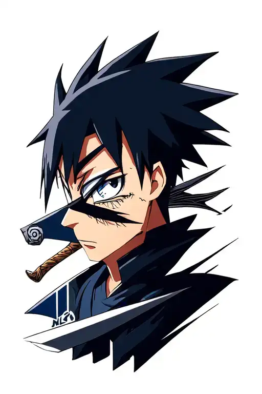 sasuke eye on kunai tattoo design idea