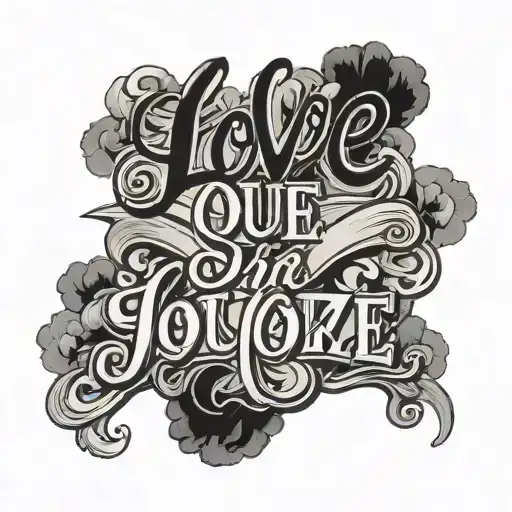 love yourz j cole inspired font with surroundings  tattoo design idea