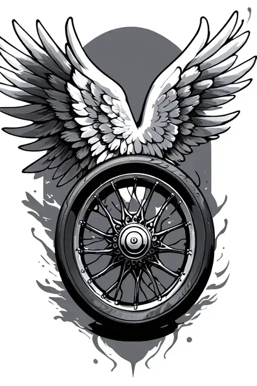 Wheel With Wings tattoo design idea