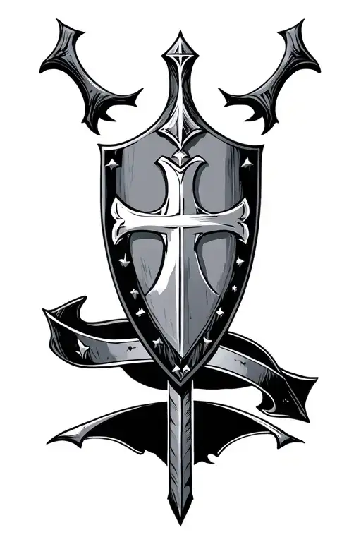 knights templar shield tattoo design idea