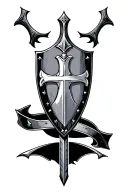 knights templar shield tattoo design idea