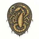 scorpion stinging tattoo design idea