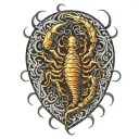 scorpion stinging tattoo design idea