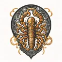 scorpion stinging tattoo design idea