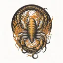 scorpion stinging tattoo design idea