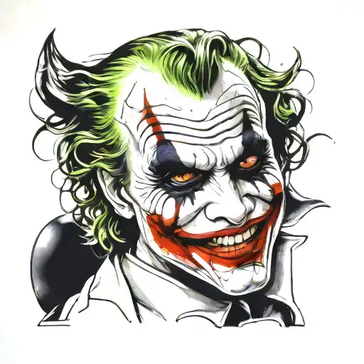 heath ledger joker tattoo design idea