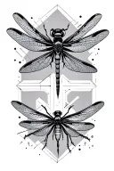 geometry lightcodes tiny dragonfly lower arm  tattoo design idea