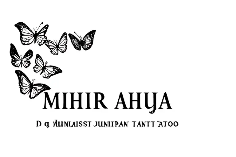 "Mihir Ahuja " butterflies and dumpling tattoo design idea