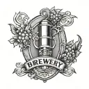 brewery logo incorporated tattoo design idea
