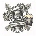 brewery logo incorporated tattoo design idea