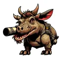 warthog with a bazooka rocket tattoo design idea