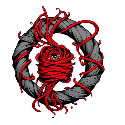 Red String tattoo design idea