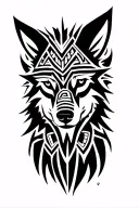 Aztec wolf tattoo design idea