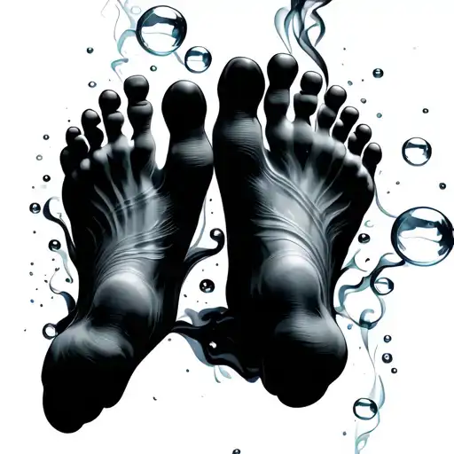 feet and bubbles smoke tattoo design idea