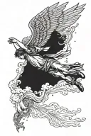 Falling Icarus falling from the sky tattoo design idea