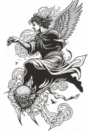 Falling Icarus falling from the sky tattoo design idea