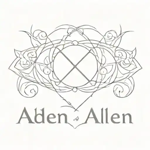 my 2 sons name written: Aiden and Ailen tattoo design idea