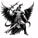 warrior, St Michael, Lucifer defeat, law enforcemt tattoo design idea