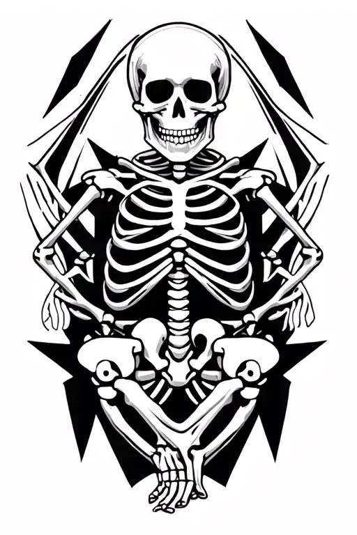 Dancing skeleton tattoo design idea