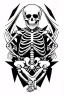 Dancing skeleton tattoo design idea