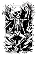 Dancing skeleton tattoo design idea