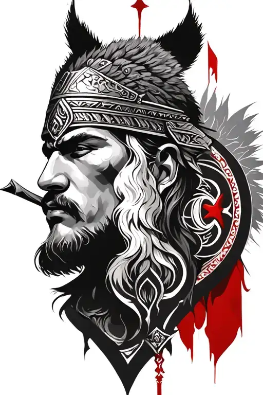 turkish warrior tattoo design idea