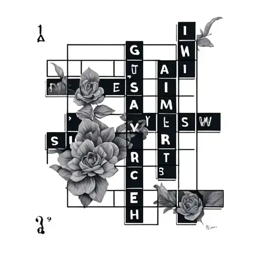 Crossword Puzzle tattoo design idea