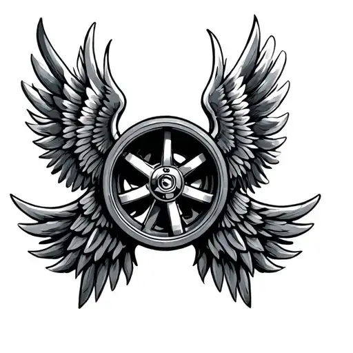 Wheel With Wings tattoo design idea