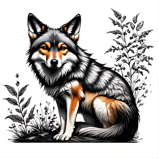 Coyote Beauty of growth and understanding  tattoo design idea