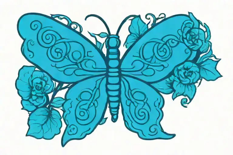 celtic knot butterfly with thorny vines tattoo design idea