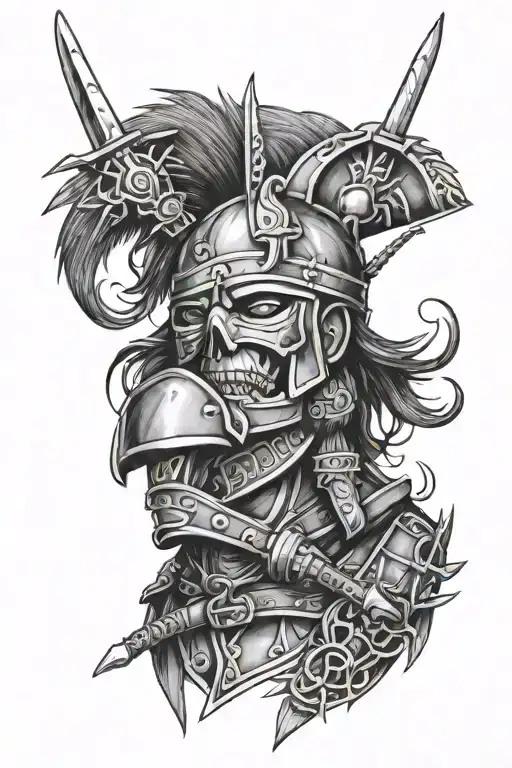 a dead Scottish warrior tattoo design idea