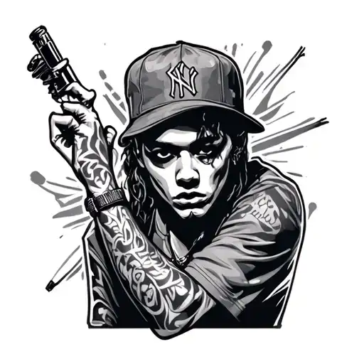 thug in ny tattoo design idea