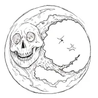 Spooky Halloween Moon tattoo design idea