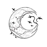 Spooky Halloween Moon tattoo design idea