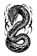Goth snake tattoo design idea