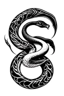 Goth snake tattoo design idea