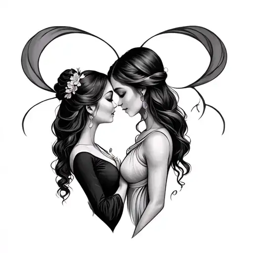 Mother Daughter Matching tattoo design idea