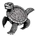 Mayan Turtle tattoo design idea