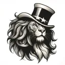 uncle sam lion tattoo design idea