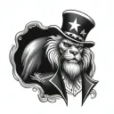 uncle sam lion tattoo design idea