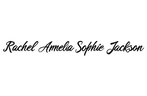 "Rachel Amelia Sophie Jackson" tattoo design idea