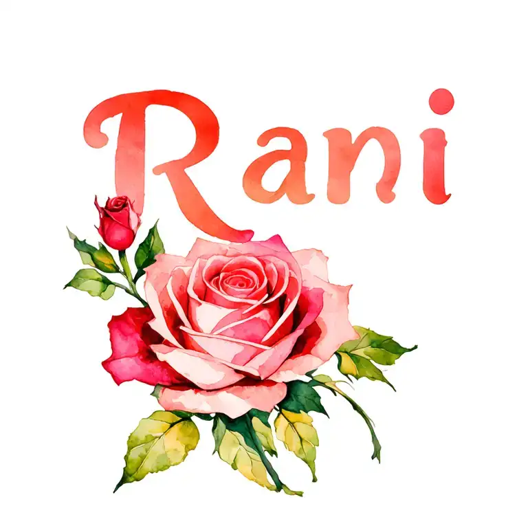 "Rani" rose made just tattoo design idea