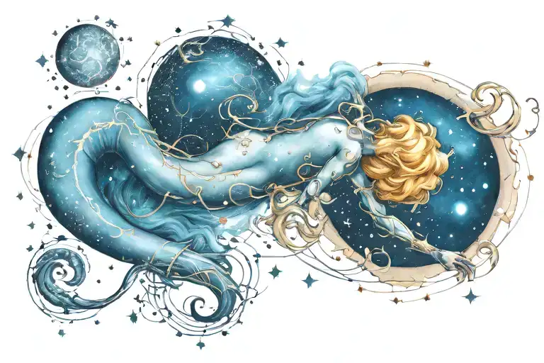 Aquarius constellation tattoo design idea