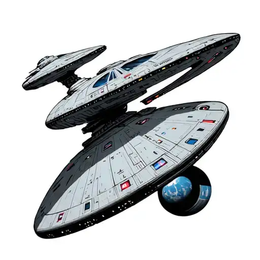 starship enterprise ship tattoo design idea