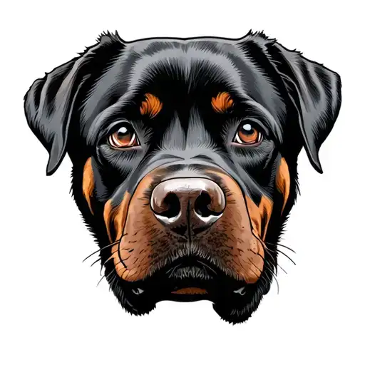 Rottweiler dog paw tattoo design idea